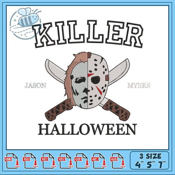 Killer Halloween Embroidery Design for Crafts