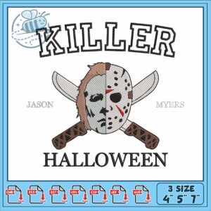 Killer haloween design embroidery