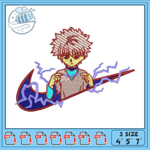 Killua Embroidery Design 4x5x7 Inch