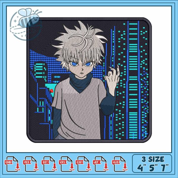 Killua art design hxh embroidery, killua wallpaper​​ embroidery