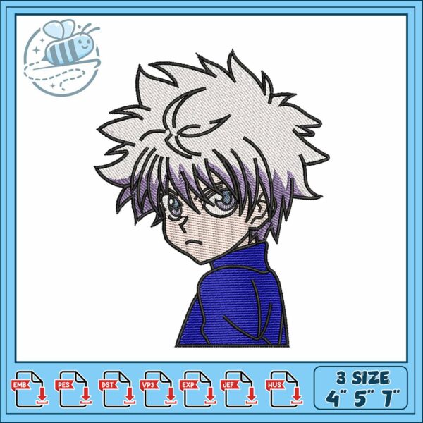 Killua hxh design art embroidery, killua hxh embroidery