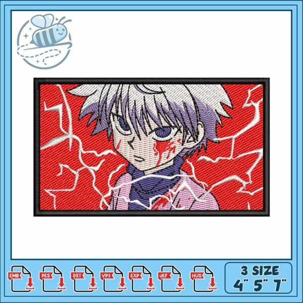 Killua round design art embroidery, killua​ embroidery