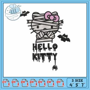 Kitty haloween embroidery