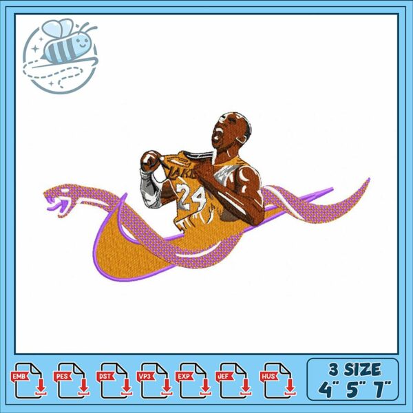 Kobe Bryant Embroidery Design for Sports Fans