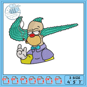 Krusty the Clown Embroidery Design