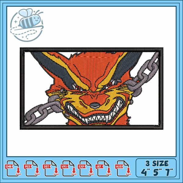 Kurama naruto design art embroidery, kurama naruto​​ embroidery