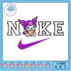 Kuromi Nike Embroidery Design 4×7 Inches