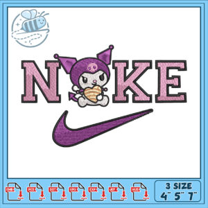 Kuromi Nike Embroidery Design 3 Sizes