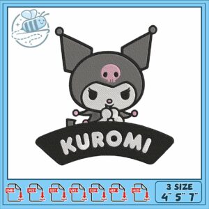 Kuromi logo face embroidery