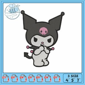 Kuromi sticker embroidery