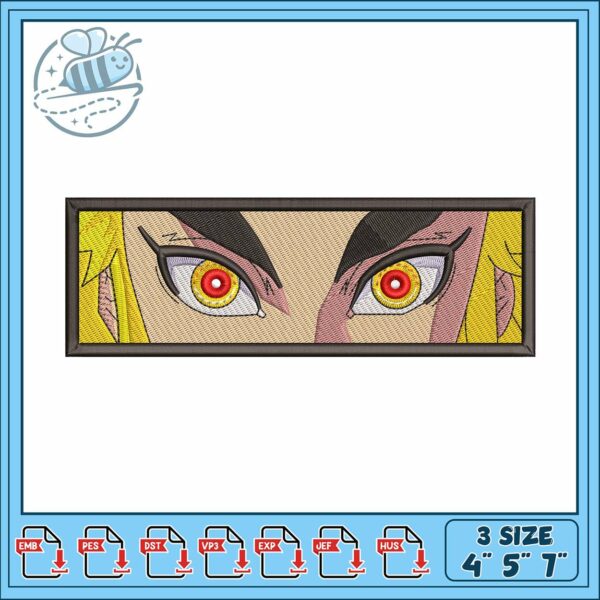 Kyojuro rengoku eye art embroidery, demon slayer rengoku​ embroidery