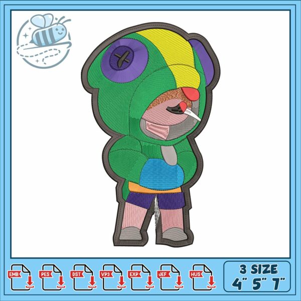 Leon brawl stars embroidery, leon brawl stars​ embroidery