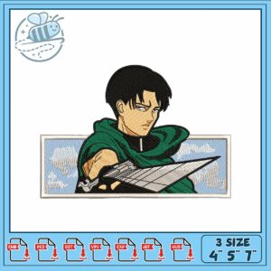Levi Ackerman Embroidery Design for Creative Projects