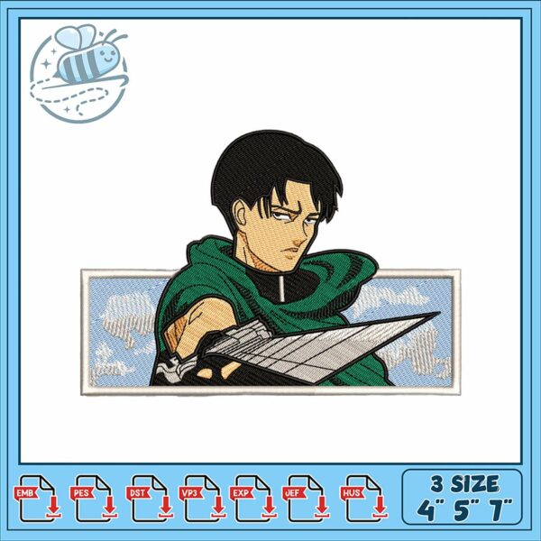 Levi Ackerman Embroidery Design for Creative Projects
