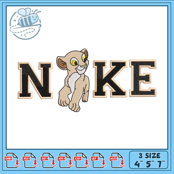 Lion Cub Name Embroidery Design