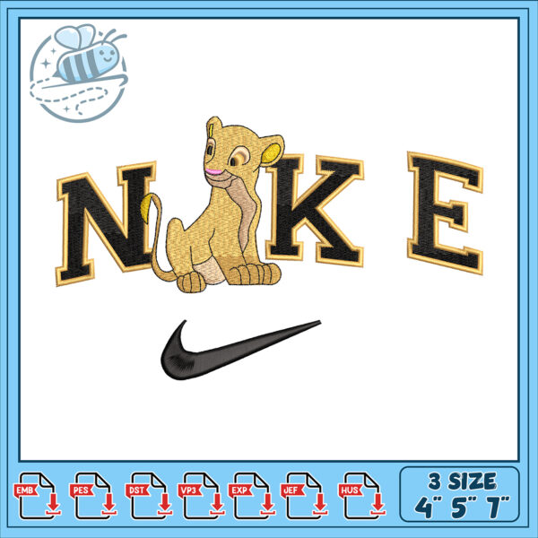 Lion King Nike Embroidery Design 3 Sizes