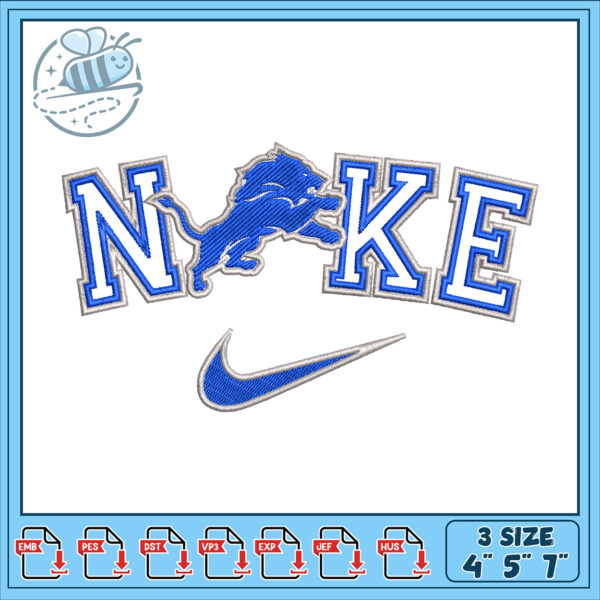 Lion Nike Embroidery Design 3 Sizes