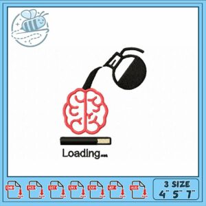 Loading Brain Embroidery Design for Creative Projects