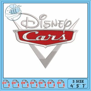 Logo disney car design embroidery, cars disney​ embroidery