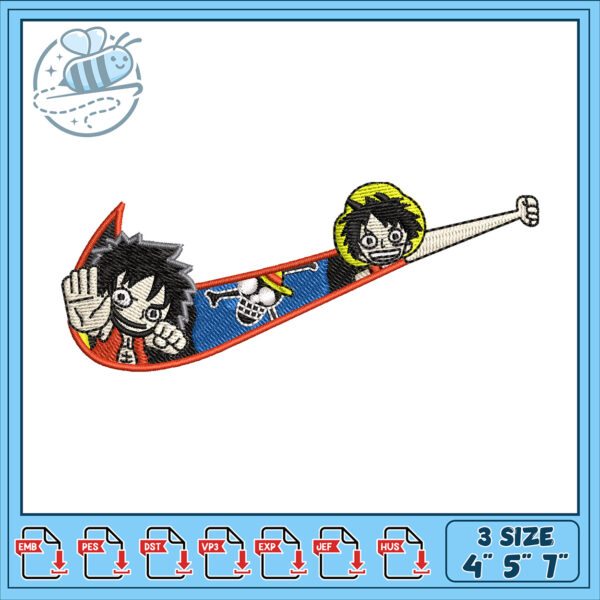 Luffy & Zoro Embroidery Design