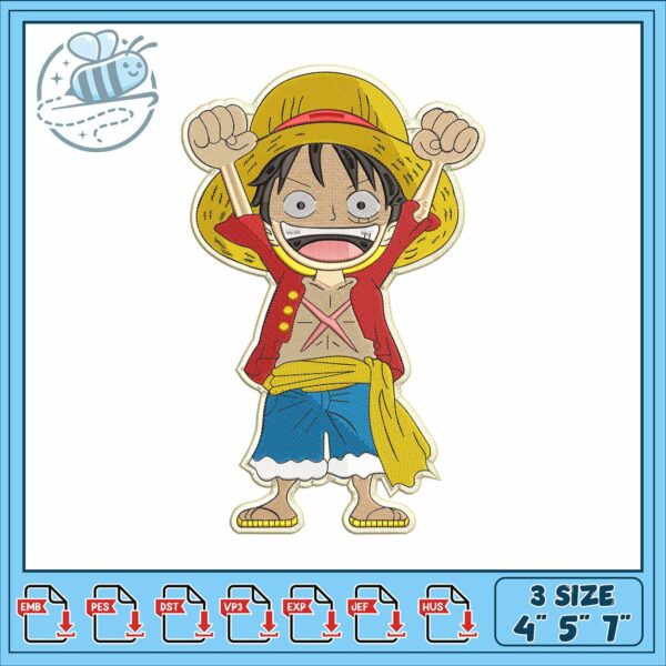 Luffy art laugh manos embroidery, monkey d luffy laugh​​​ embroidery