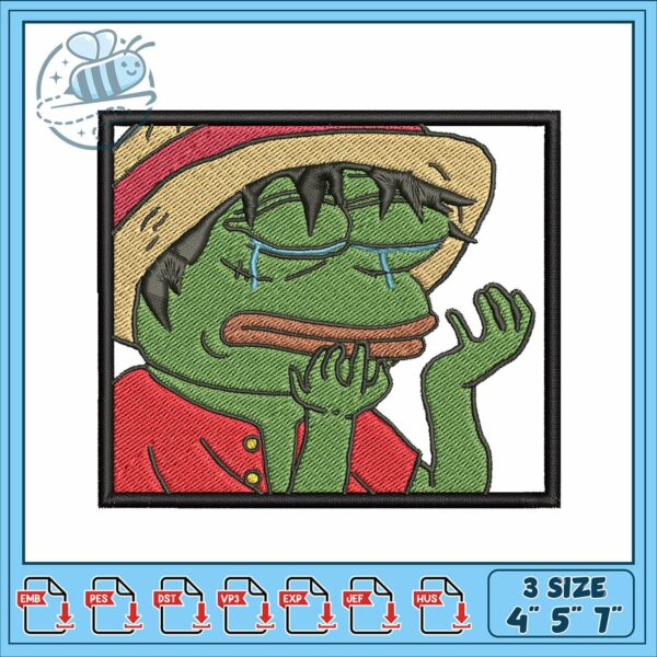 Luffy art meme embroidery, luffy meme face​ embroidery