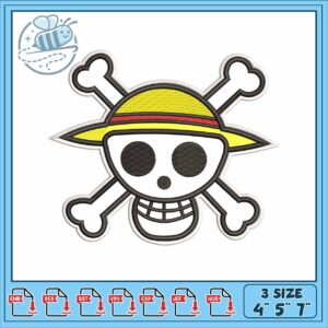 Luffy art skull design embroidery Luffy art skull design embroidery