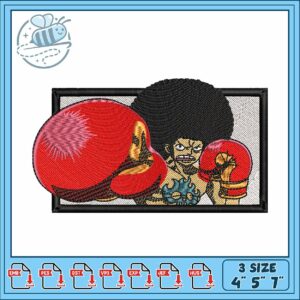 Luffy boxing in anime embroidery Luffy boxing in anime embroidery
