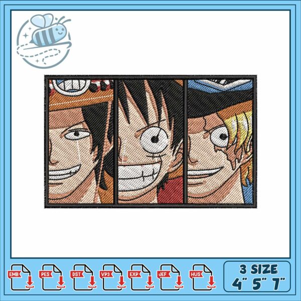 Luffy brother design art embroidery, luffy one piece​​ embroidery