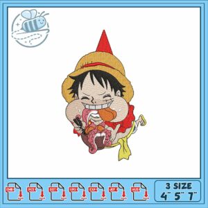 Luffy eating design art embroidery Luffy eating design art embroidery