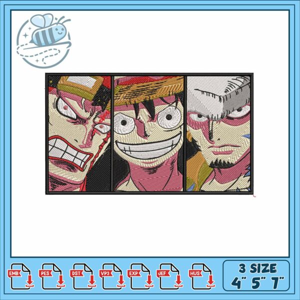 Luffy friend design art embroidery, luffy costume​​​ embroidery