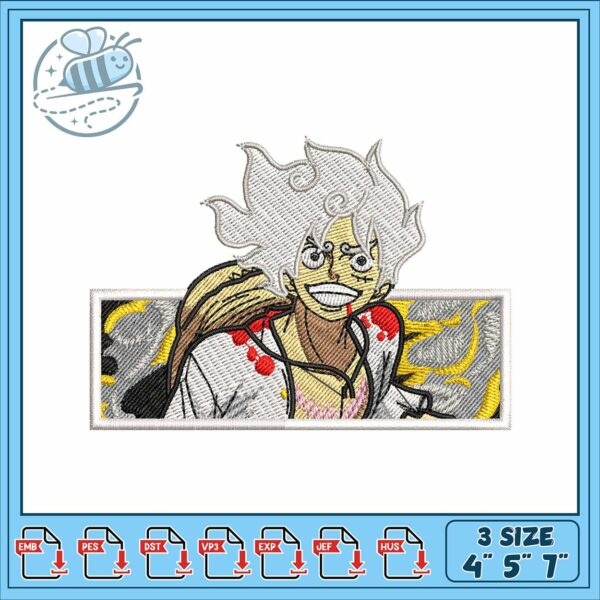 Luffy gear 5 art embroidery, luffy gear 5​​ embroidery