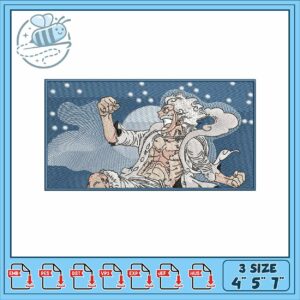 Luffy gear5 art laugh embroidery