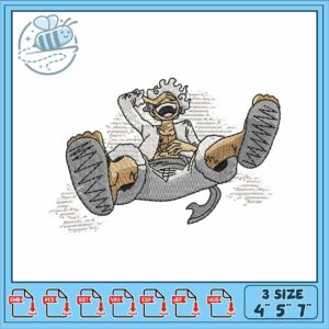 Luffy gear5 design embroidery