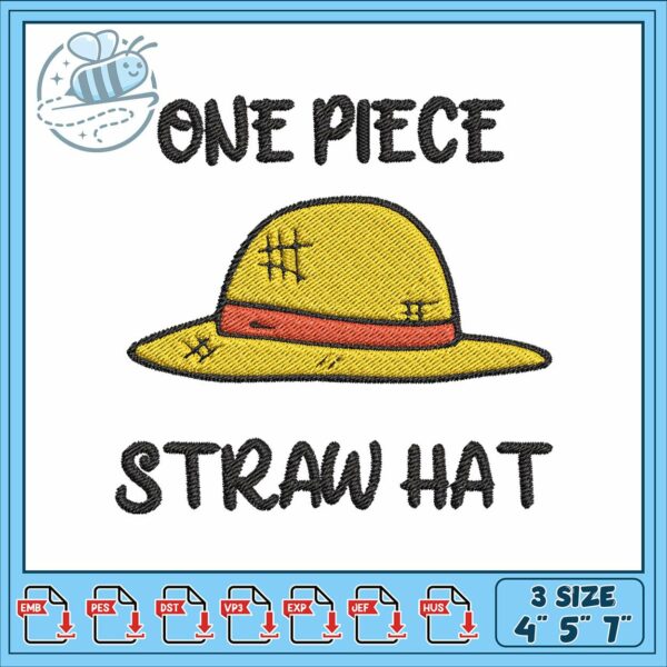 Luffy hat art embroidery, straw hat luffy straw hat​​​ embroidery