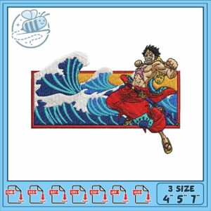 Luffy kick design art embroidery