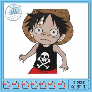 Luffy kids art design embroidery