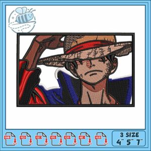 Luffy pirate hat embroidery