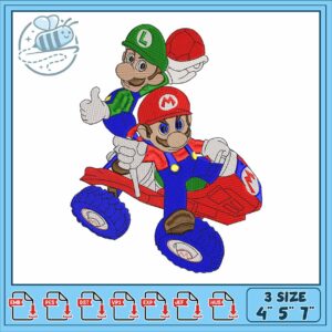 Luigi and mario disney embroidery