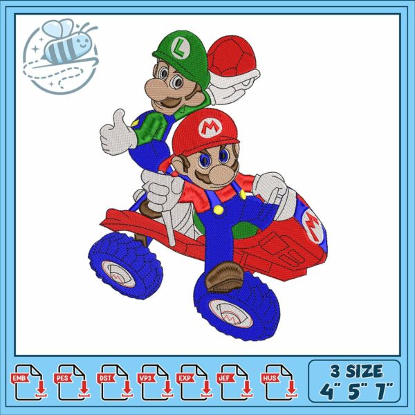 Luigi and mario disney embroidery, super mario movie​ embroidery