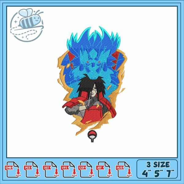 Madara art dragon design embroidery, madara naruto​ embroidery