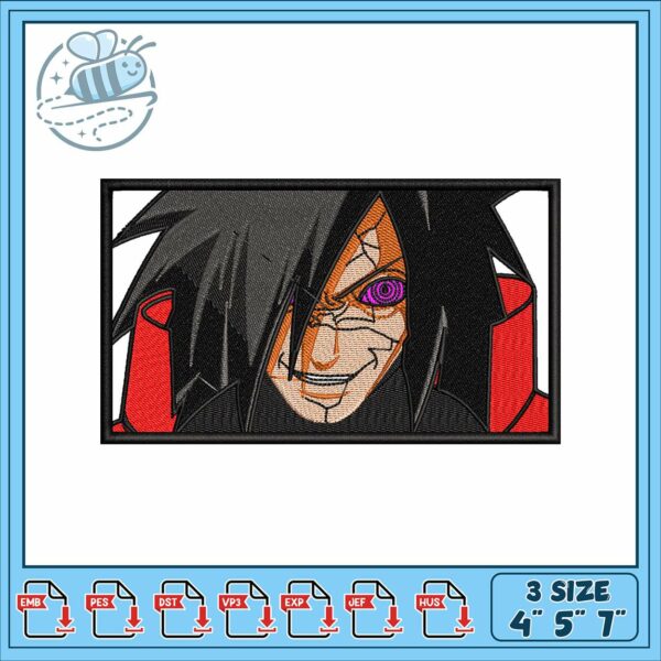 Madara uchiha design embroidery, naruto shippuden madara​ embroidery