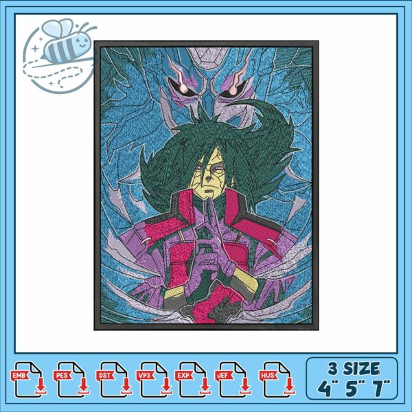Madara uchiha susanoo embroidery, madara naruto shippuden embroidery
