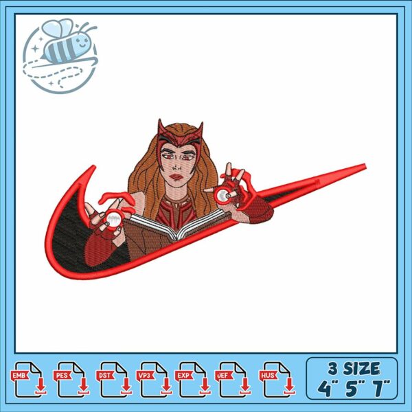 Magic Embroidery Design of Enchantress with Book