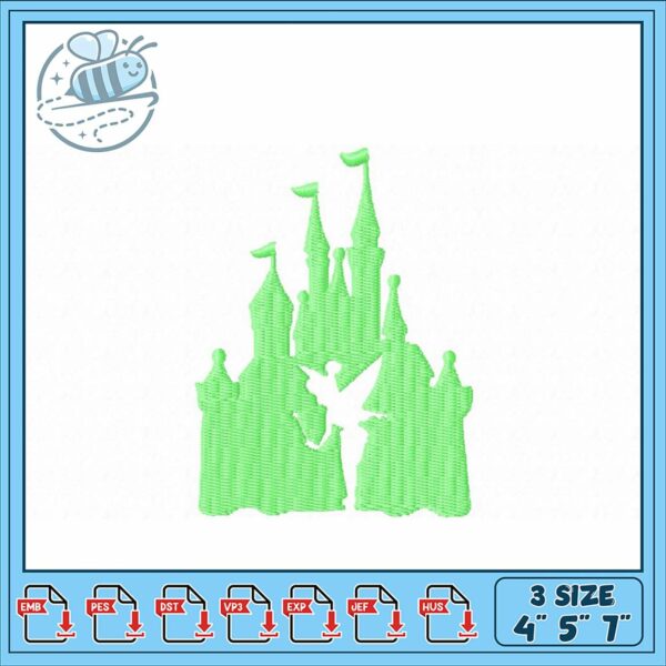 Magical Castle and Fairy Embroidery Design File