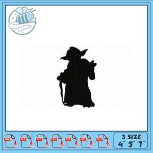 Magical Wizard Silhouette Embroidery Design Files
