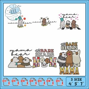 Mama Bear Embroidery Bundle for Creative Crafts