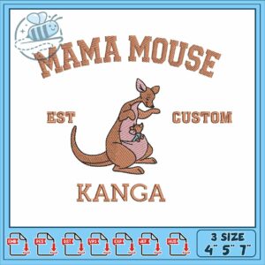 Mama mouse kanga art embroidery