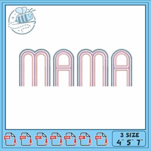 Mama name design art embroidery