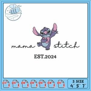 Mama stitch est 2024 embroidery, stitch coloring pages​ embroidery